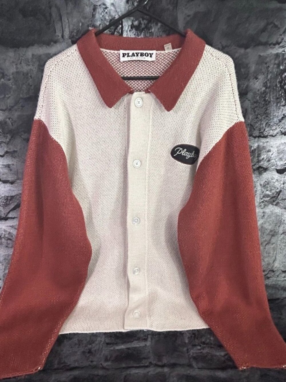 Share PacSun x Playboy Collection Logo Button Closure Oversize Cardigan Size L